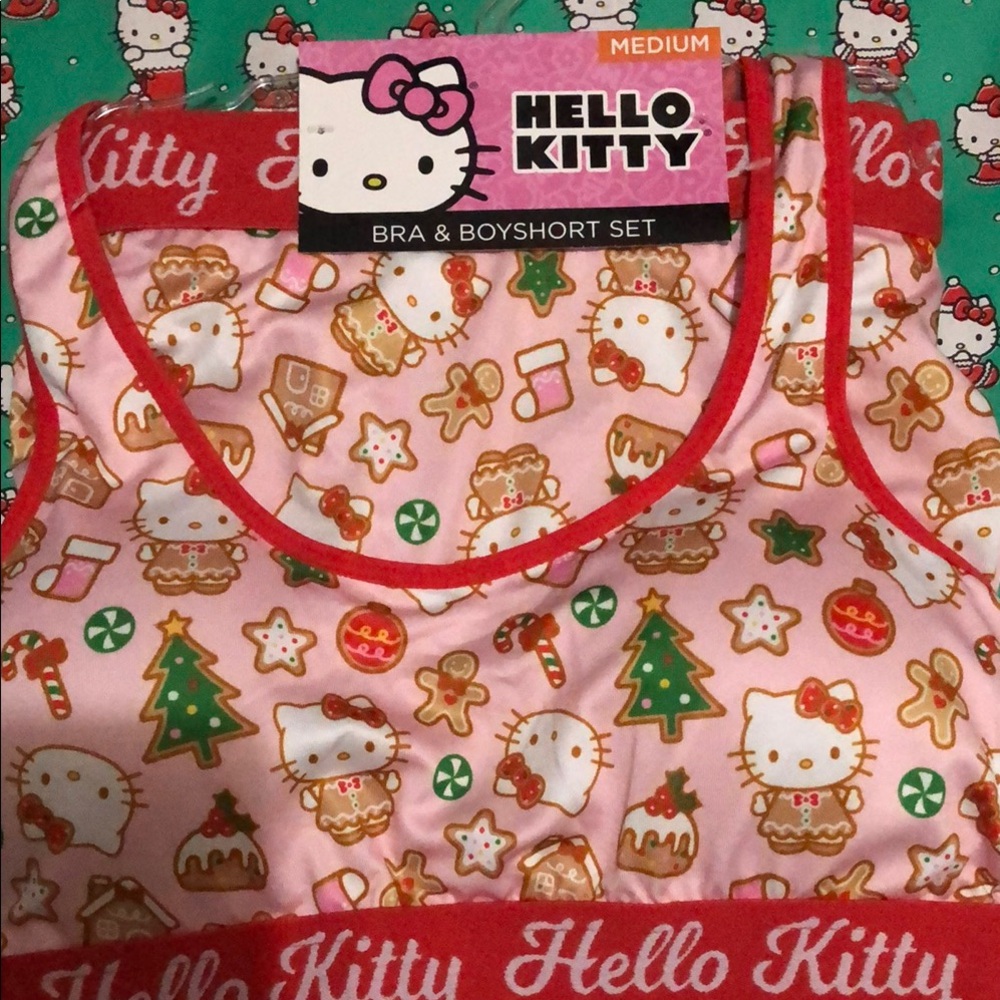 Hello Kitty Pink and Red Bra Set